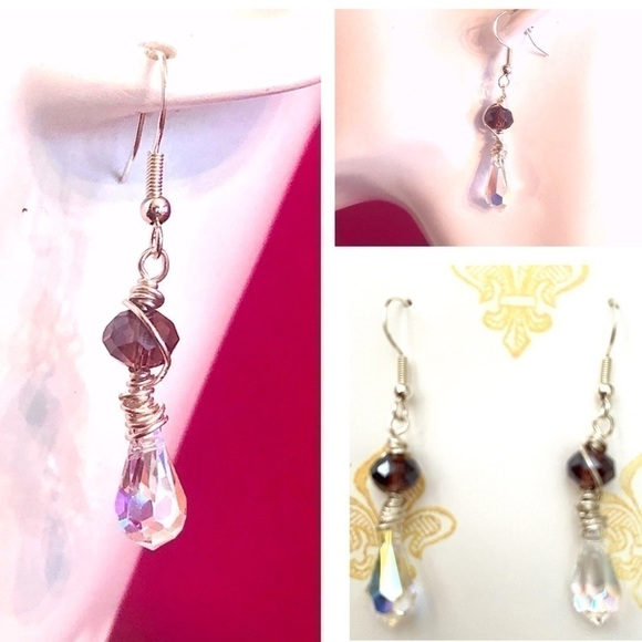 𝅺SWAROVSKI Sterling Silver Earrings Genuine Handcrafted - Picture 3 of 11